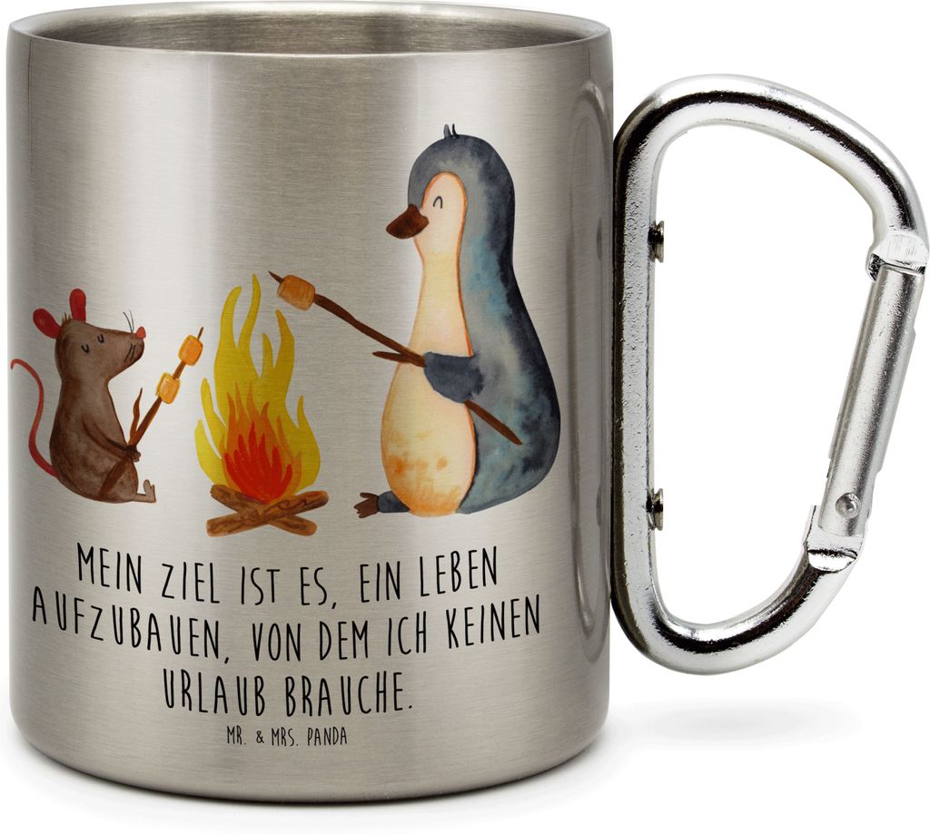 Mr. & Mrs. Panda Thermobecher Pinguin Lagerfeuer - Produktbild 
