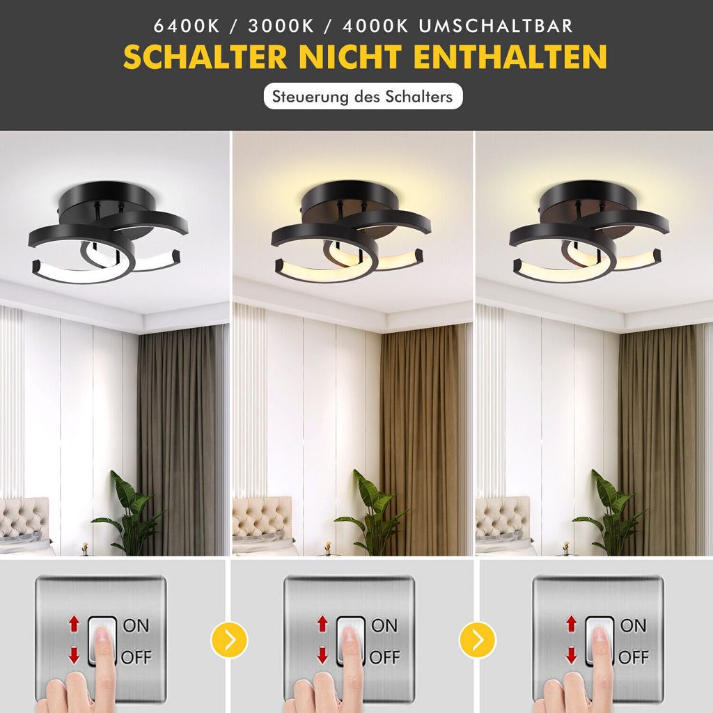 LED Deckenleuchte Dimmbar Deckenlampe Wohnzimmer Büro Produktbild 8