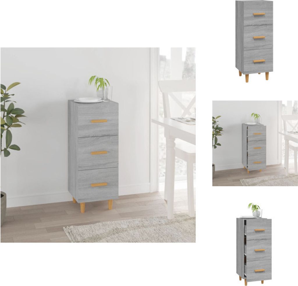 vidaXL Sideboard Grau Sonoma 34,5x34x90 cm Holzwerkstoff -  Produktbild 