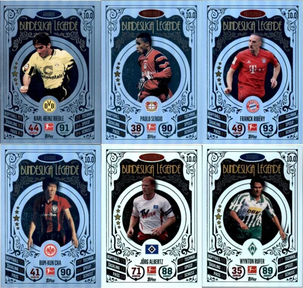 Pack de 6 Cartes Topps Match Attax Bundesliga pour Album de Collection