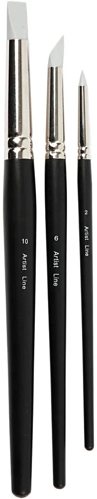 Pinceaux anti-perte de poils pour peinture fluide et sans traces, 3pcs