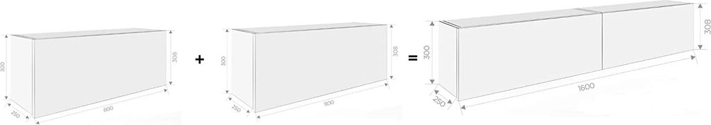 PLATAN ROOM Badschrank Hängeschrank 160 (2x80) x 30 x 25cm Produktbild 8