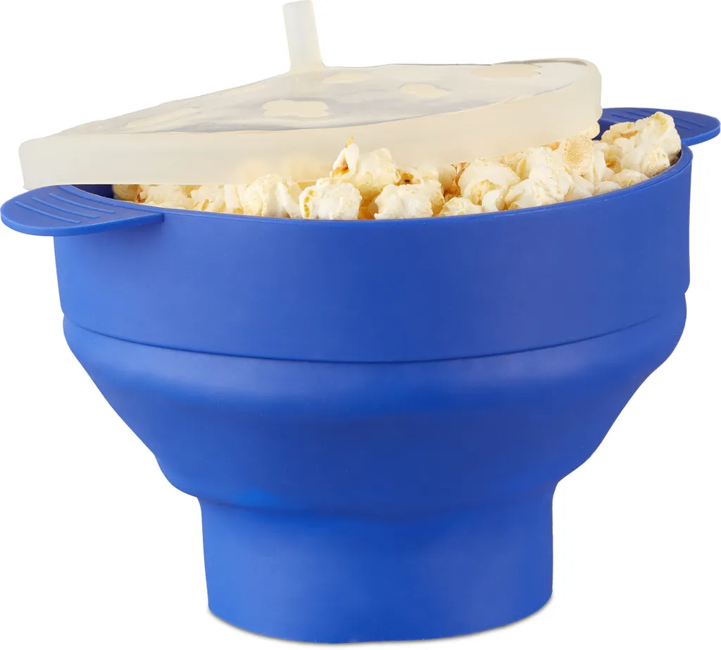 Relaxdays Popcorn Maker Silicone Blu 10x | Cucina Sana Senza Grassi