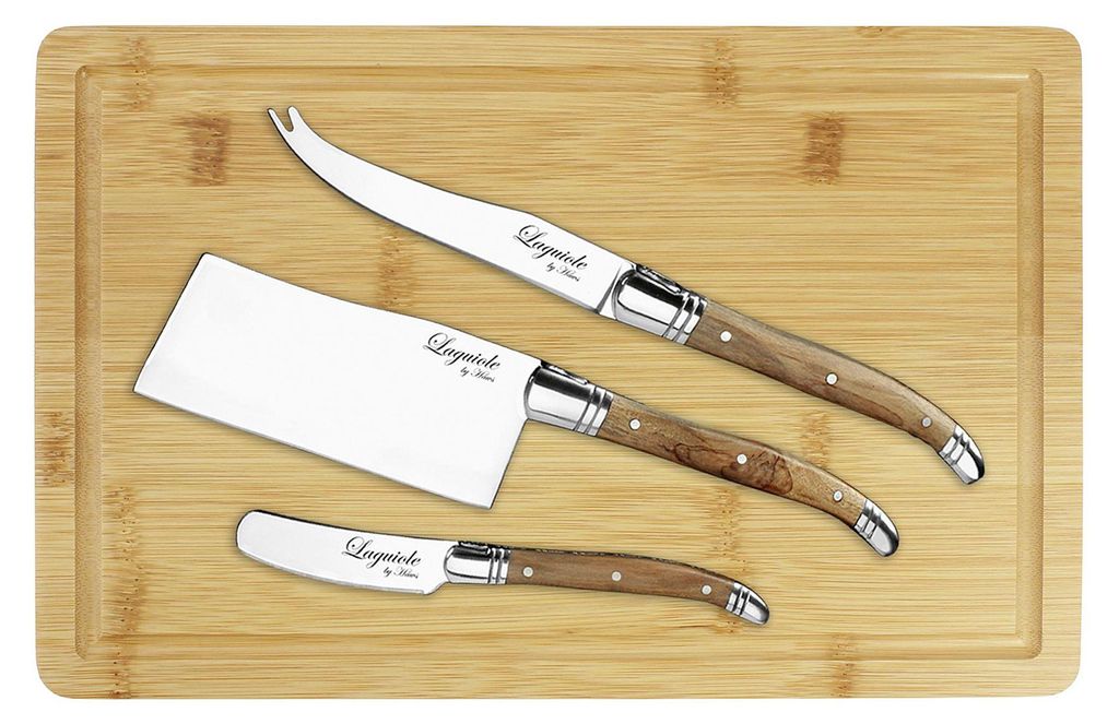 HAWS Laguiole Set di 3 coltelli da formaggio con tagliere Immagine del prodotto 