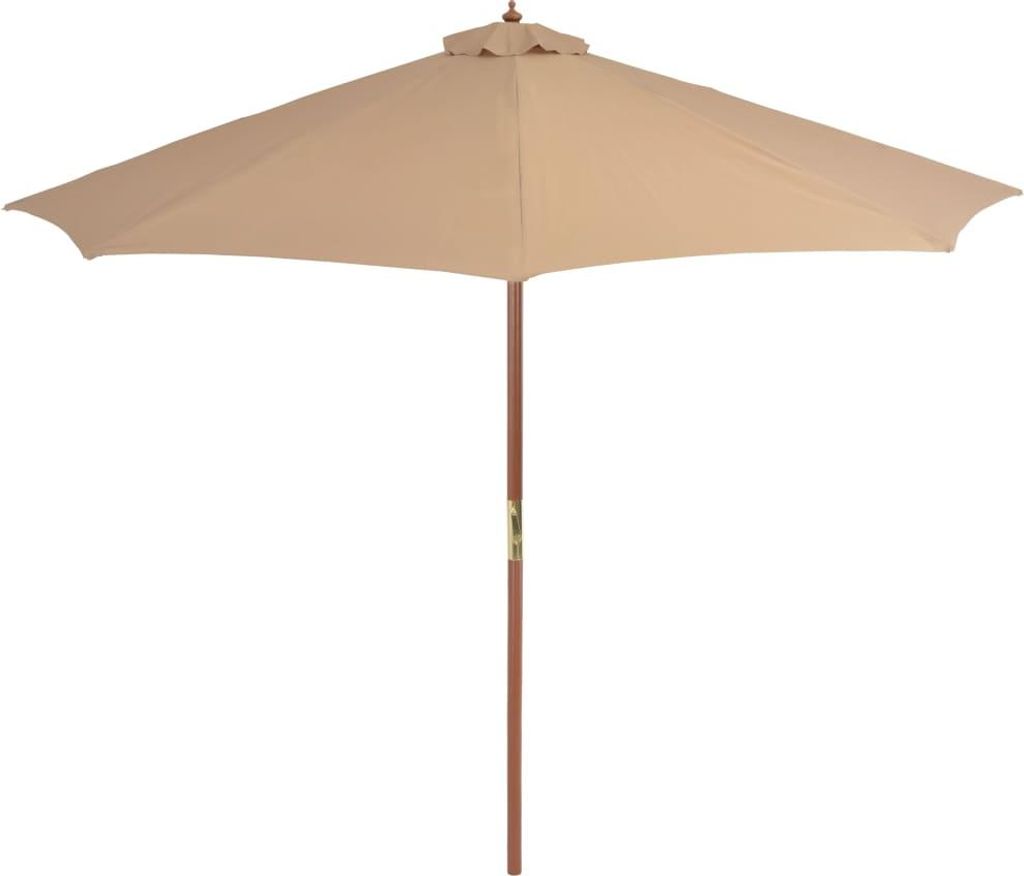 vidaXL Sonnenschirm mit Holz-Mast 300 cm Taupe Produktbild 