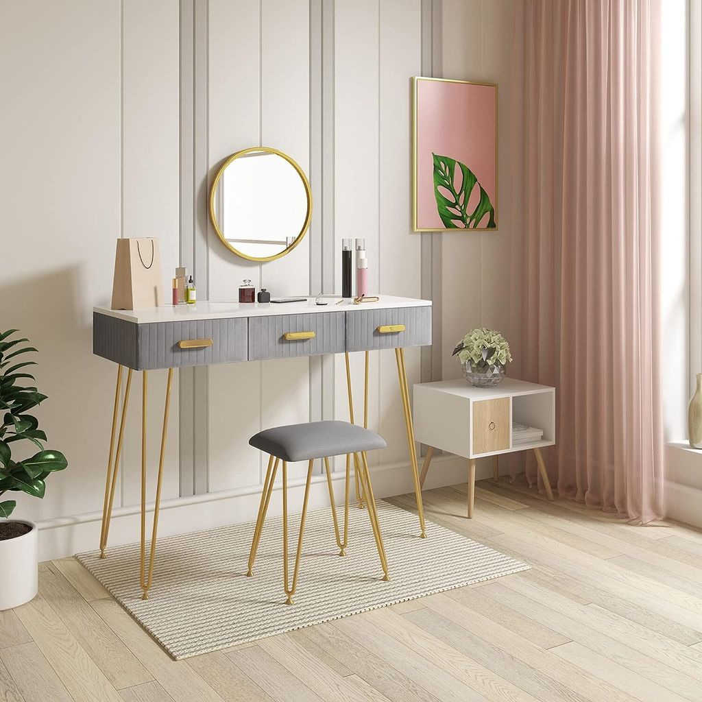 WOLTU Schminktisch mit Hocker&Schubladen Tischplatte Produktbild 6