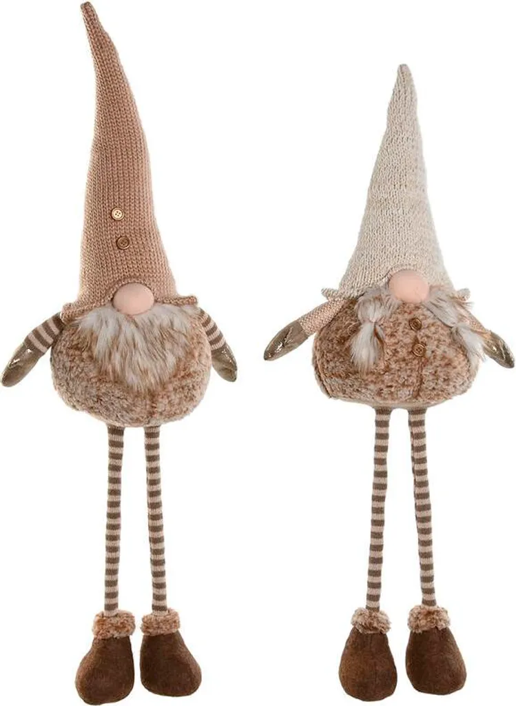 Sublimez votre Salon pour Noël : Duo de Nains 65cm Home ESPRIT Marron/Beige