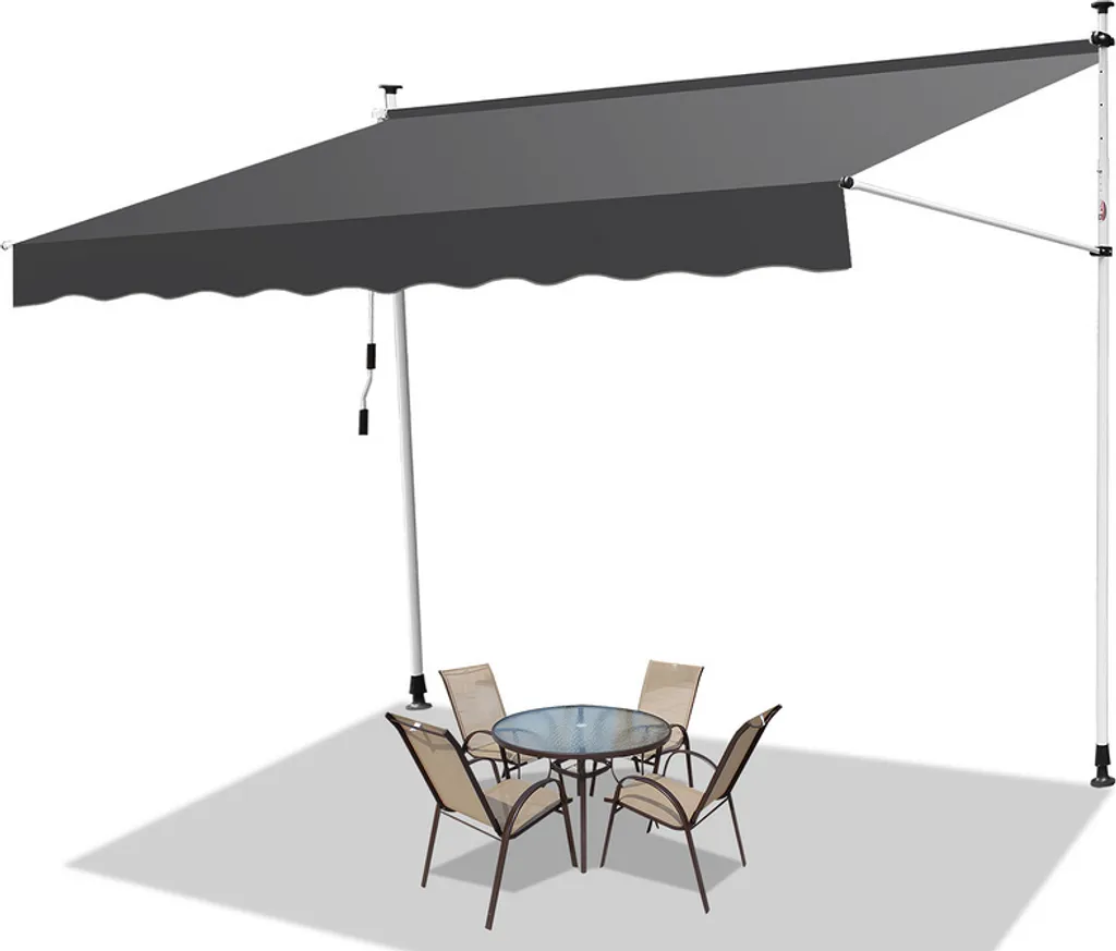 Hengda Tenda da Sole 4M Grigio: Protezione UV e Montaggio Senza Fori