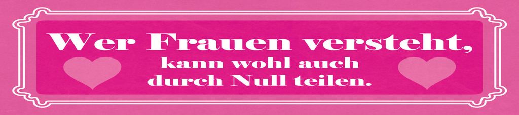 vianmo Blechschild 10x46 cm Wer Frauen versteht, kann wohl auch durch 0 teilen