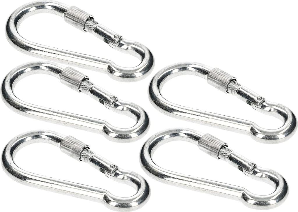 KOTARBAU 5er Set Feuerwehr Karabinerhaken mit Schraubverschluss für Seile 100x10mm Feuerwehrkarabiner Robust für Ketten