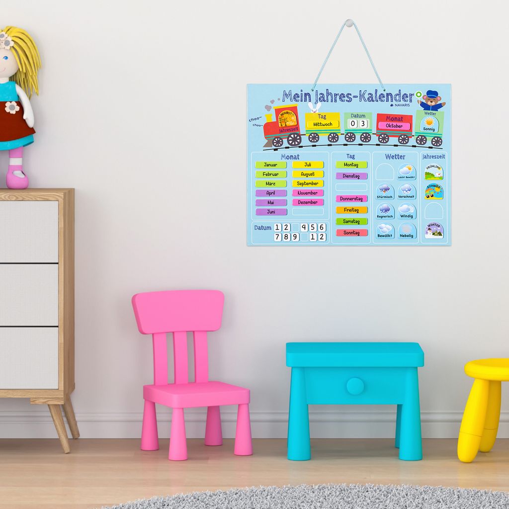 Navaris Kalender Tafel für Kinder - Lerntafel Jahreszeiten Produktbild 6