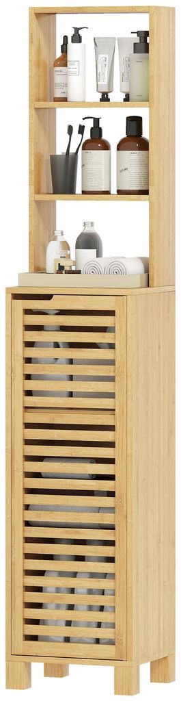 HOMCOM Badkamerkast, smal, hoge kast, toiletkast met Productafbeelding 