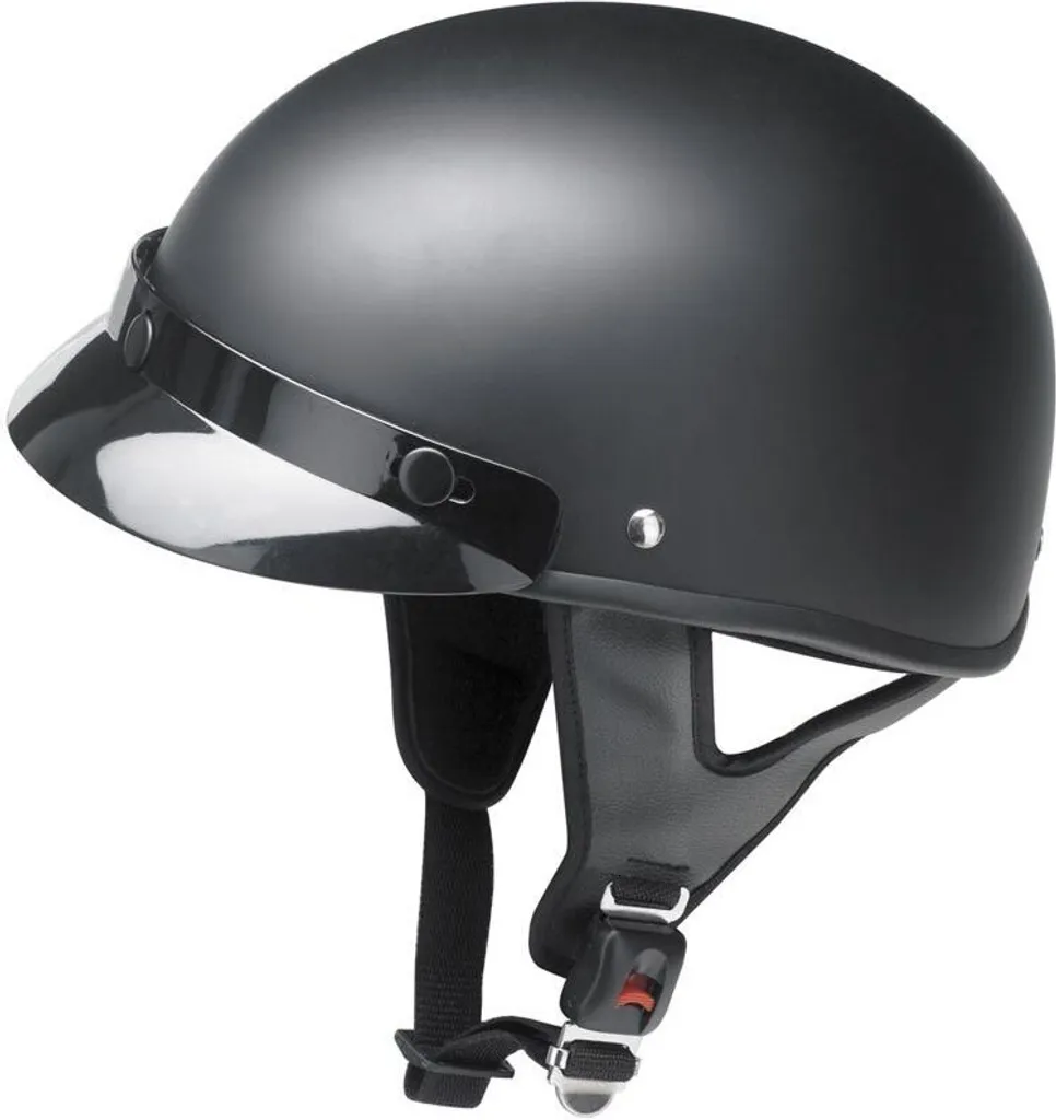 Casque Jet Noir Mat Redbike RB-480 XL 61/62 cm avec Fermeture Rapide
