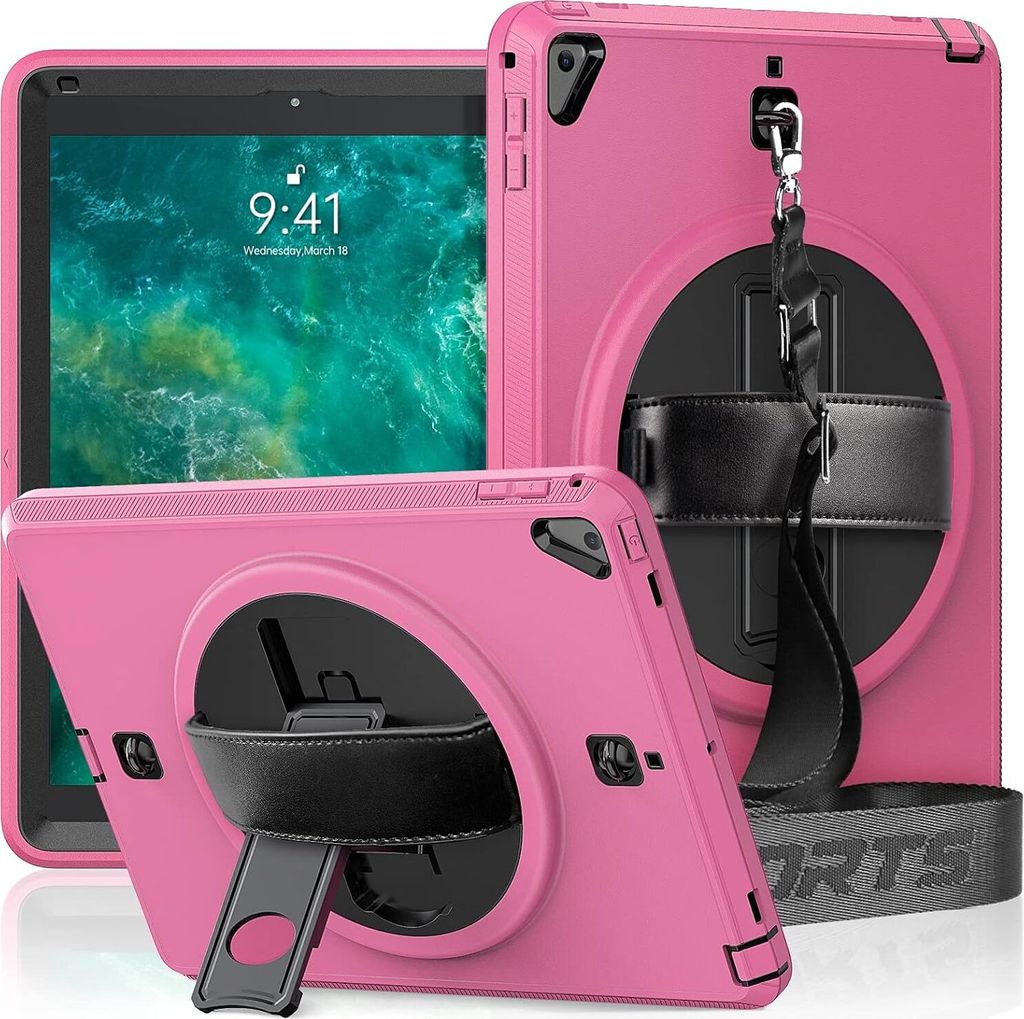 Tasche für iPad 10.2" (19/20/21) mit Ständer und Schultergurt Pink