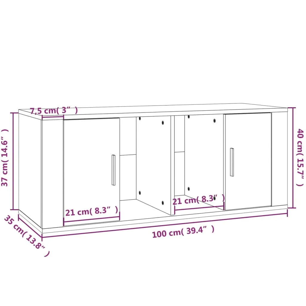 Supporto TV Grigio Sonoma 100x35x40 - Setup Gaming e Multimedia - 7
