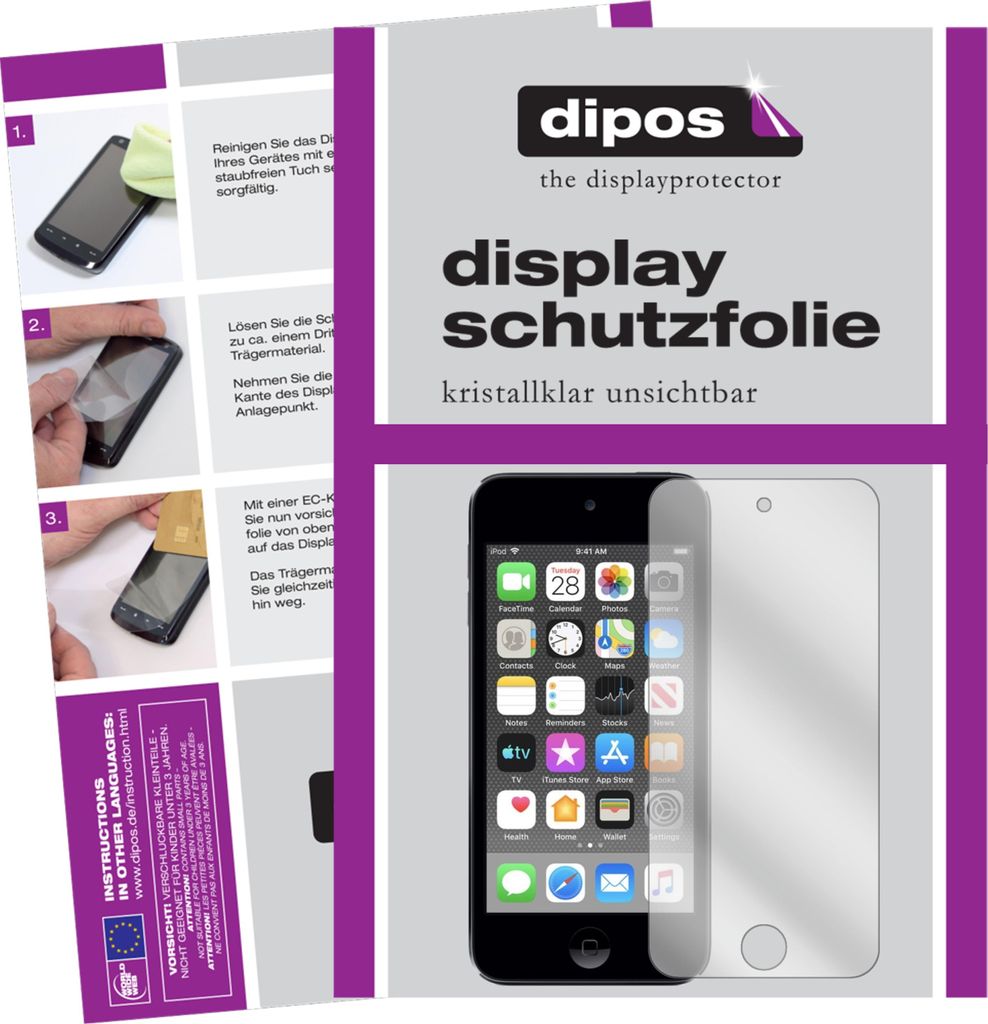 6x Schutzfolie für Apple iPod Touch (2019) klar Displayschutzfolie Folie Display Schutz dipos
