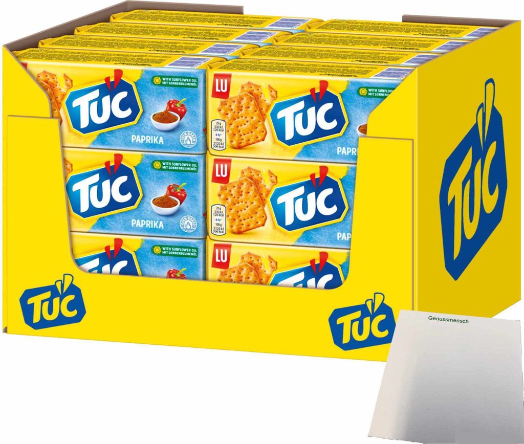 LU Tuc Cräcker Paprika mit würzigem Paprika-Geschmack VPE (24x100g Packung) + usy Block