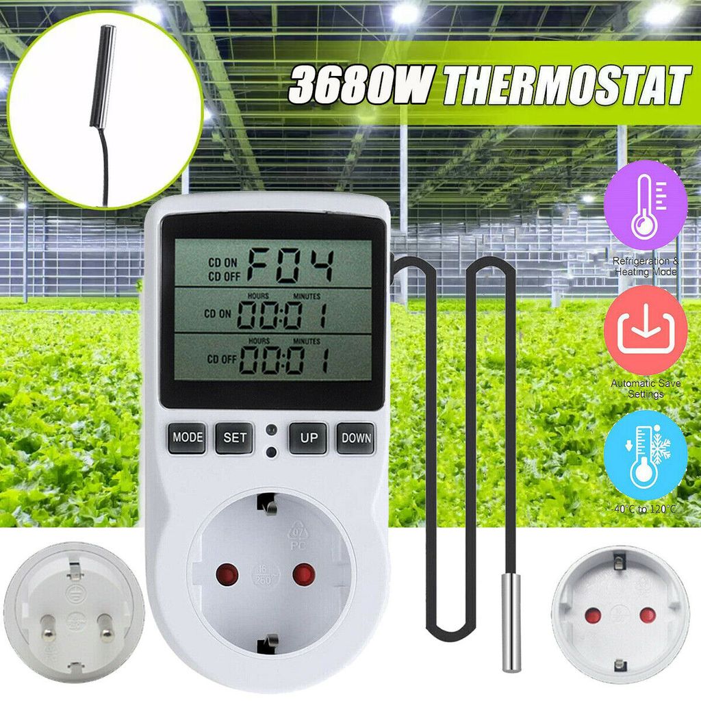 1 Sensor 120°C Temperaturregler Thermostat Steuerung Temperaturschalter 55°C 