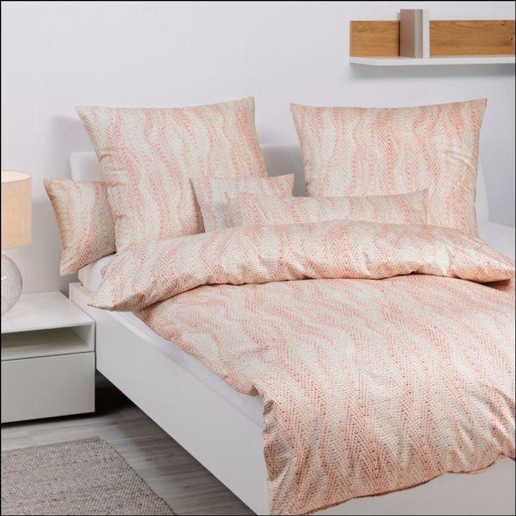 Bettwäsche Milano in 155x220+80x80 cm 45119-04 beige koralle