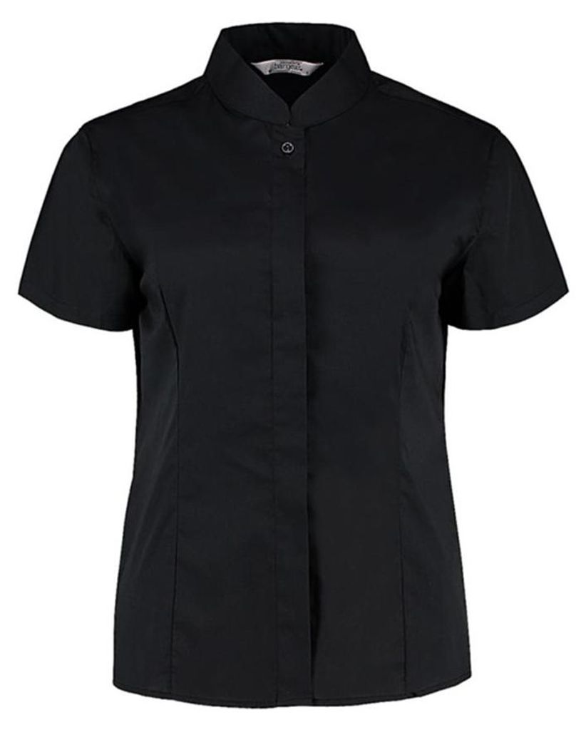 BARGEAR - Formelles Hemd Stehkragen für Damen FK2212 (S) (Schwarz)