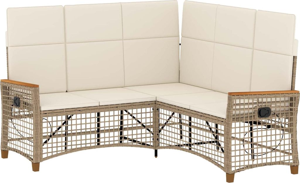 vidaXL Garten Liegesofa Set Beige und Cremeweiß 164 x 164 x 112 cm