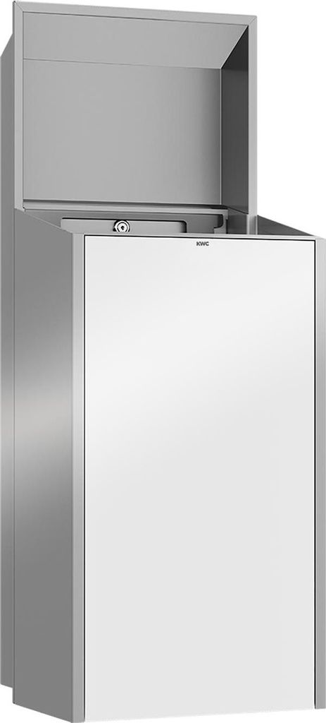 KWC AR Abfallbehälter, EXOS, Edelstahl, UP, 304x790x251 mm, Front ESG weiß, 30l