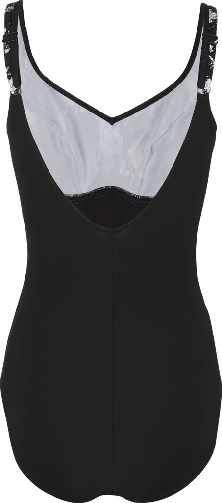 Speedo Badeanzug Damen mit Brustunterstützung Contourluxe Printed, Farbe:Schwarz, Größe:46