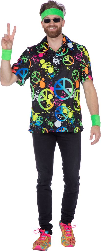 Hippie Hemd Herren Peace Multicolour XL-56/58 Produktbild 