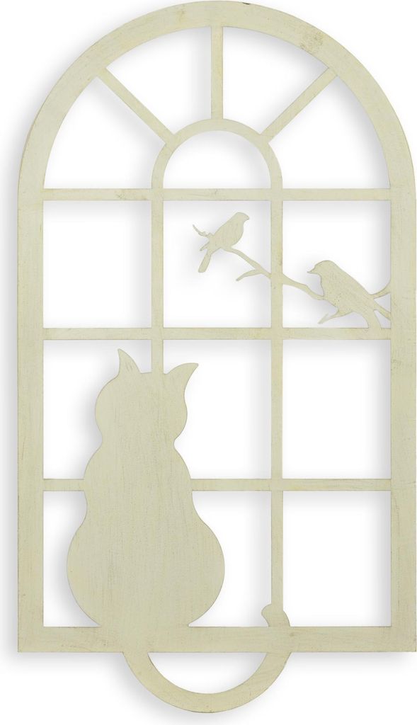 Eine eiserne Katze als Wanddekoration für das Fenster – weiß Replikat Retro Design Dekoration