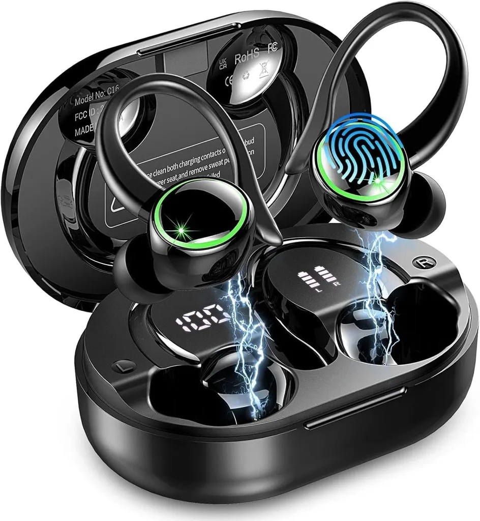 Kabellose In-Ear-Kopfhörer mit HiFi-Sound, 50h Laufzeit, ENC-Mikrofon, Touch-Steuerung & Bluetooth für Sport und Alltag