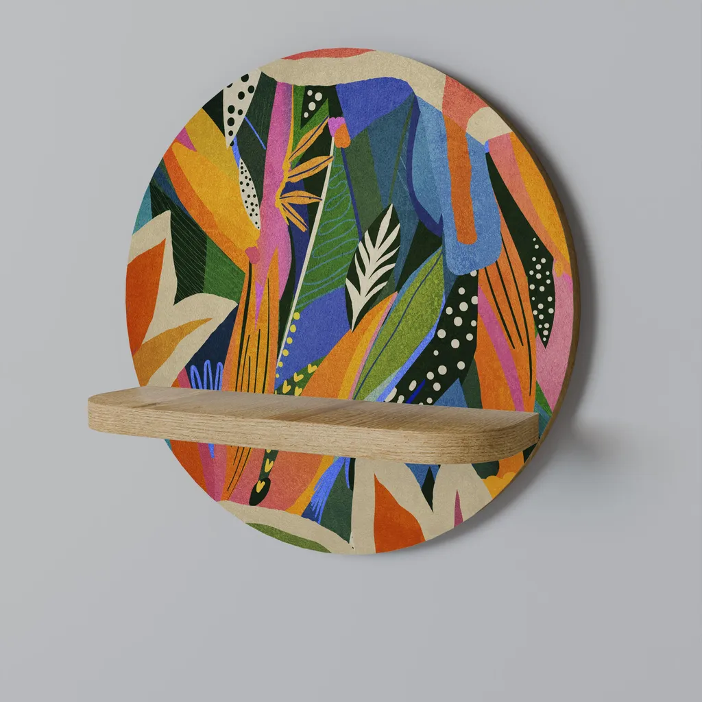 VÉGÉTATION FOLLE Étagère ronde en métal noir design industriel chic
