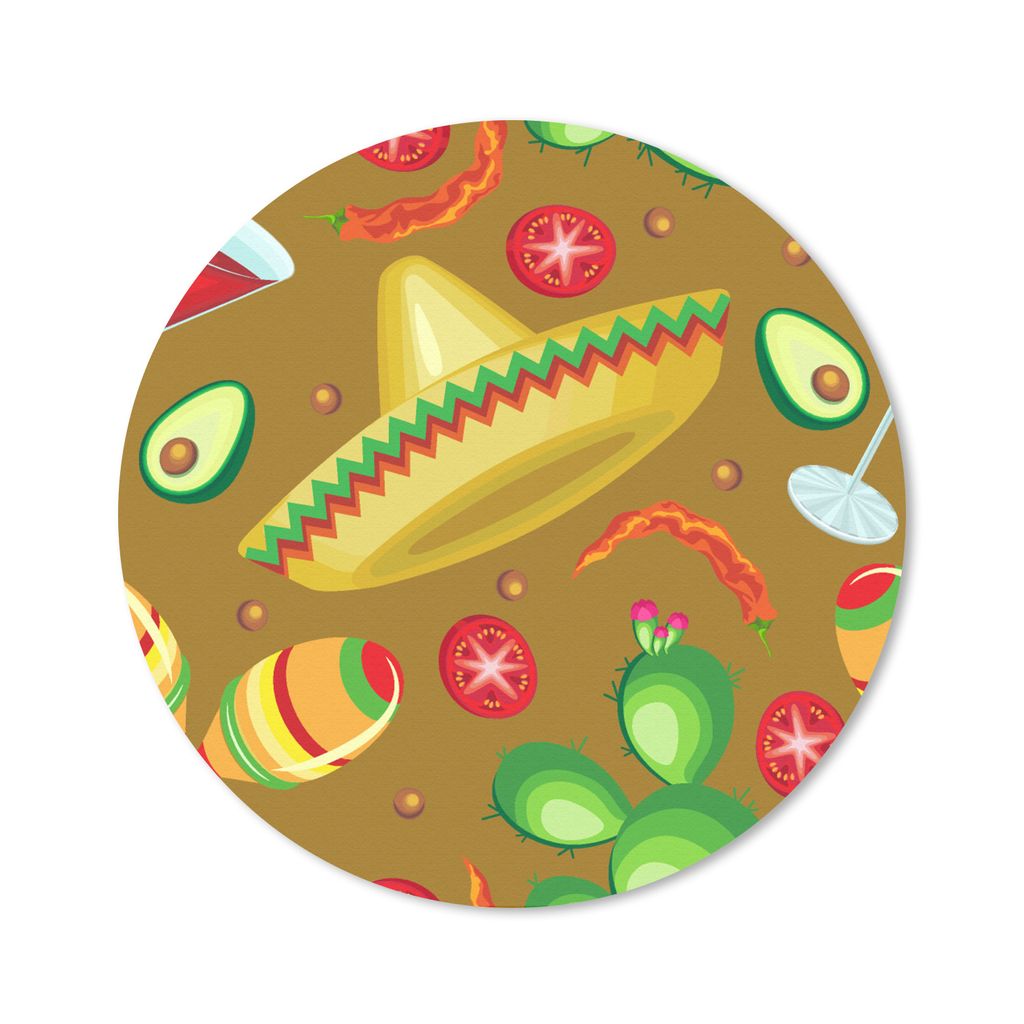 MuchoWow Mauspad Mousepad Mexiko - Sombrero - Muster 20x20 cm - Mousepads - Maus Mat - Pad - Mausunterlage - Schreibtischmatte