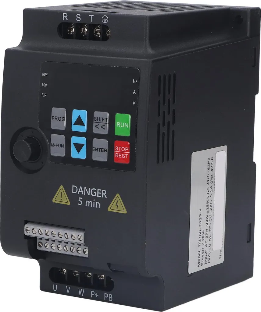 Onduleur de Fréquence Triphasé 2.2kW IP20 Bobine Cuivre Haute Qualité