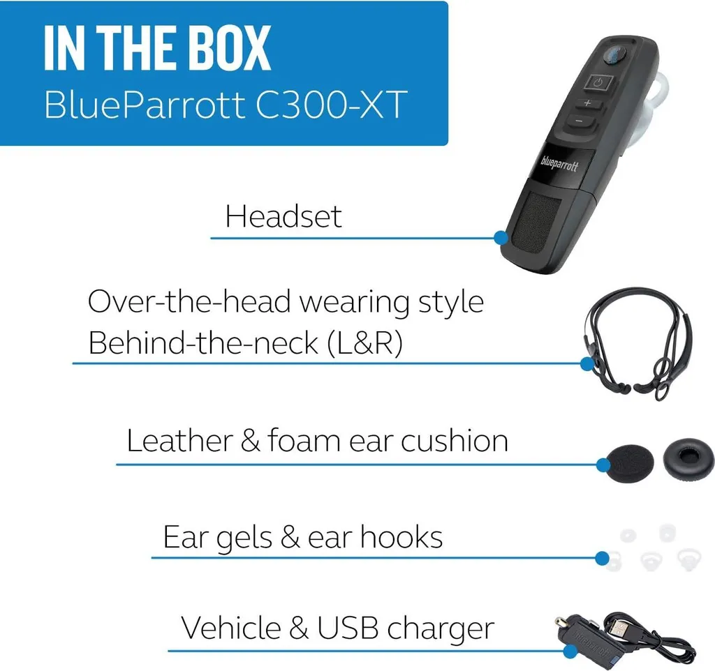 Casque Mono Bluetooth BlueParrott CXX avec Micro à Réduction de Bruit - 13