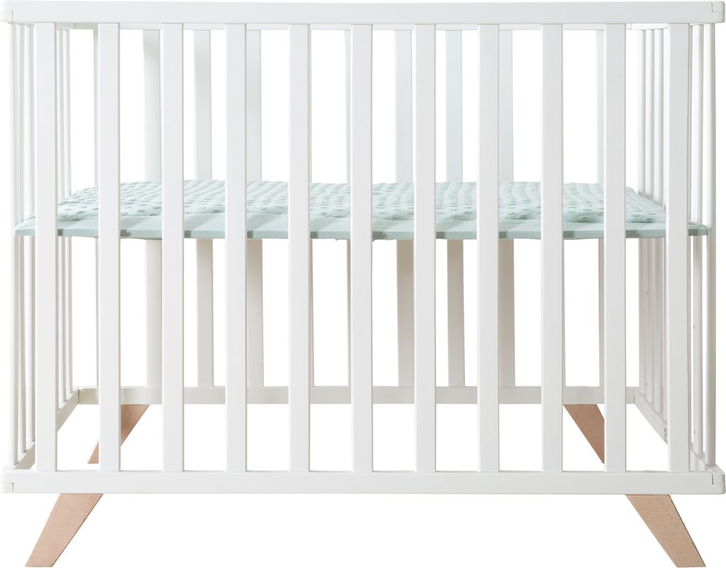 roba Laufgitter 'Lil Planet frosty green', 75x100 cm, Spielgitter inkl. Schutzeinlage und Holz weiß
