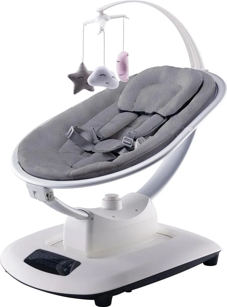 Balançoire pour bébé musicale - Transat électrique oscillation 5D gris