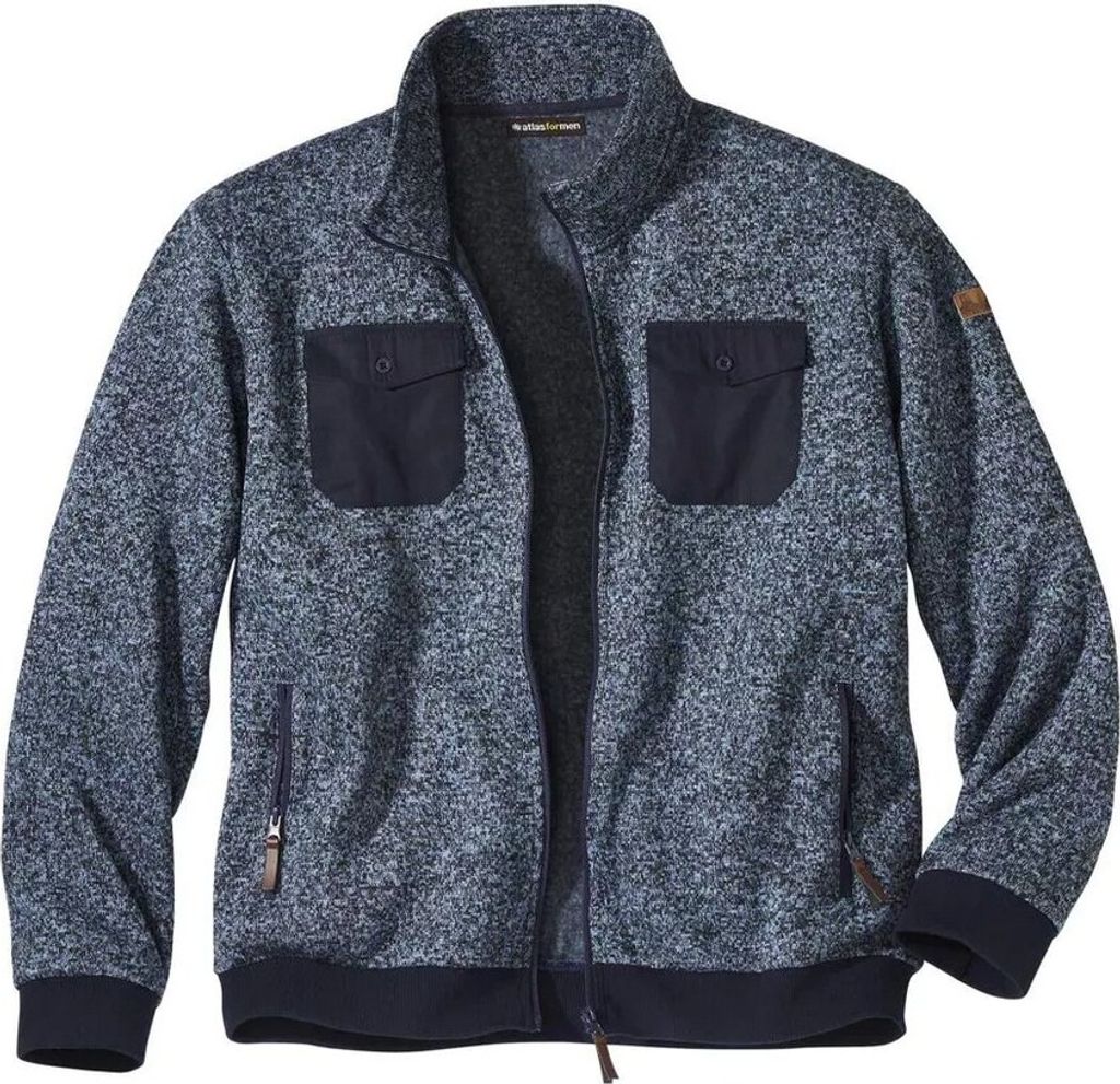 Atlas For Men - Fleecejacke Durchgehender Reißverschluss für Herren AF1833 (XXL) (Marineblau)