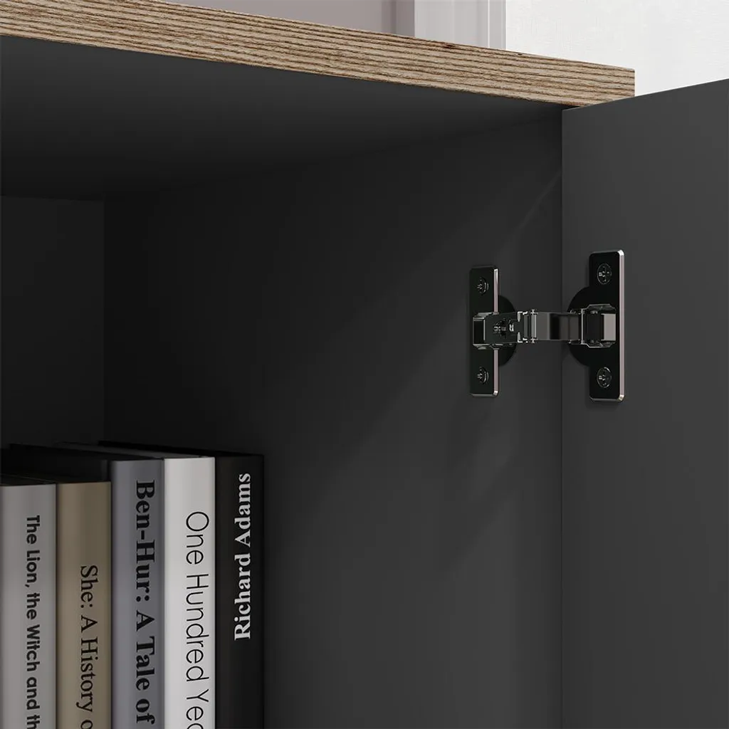 Etagère Design Anthracite Vicco Tetrix 2 Portes et Format Compact - 4