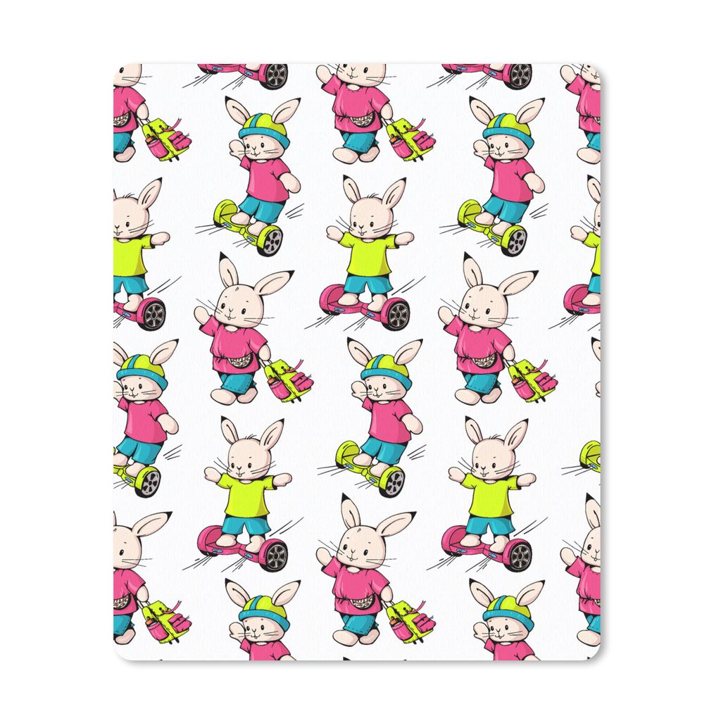 MuchoWow Mauspad Mousepad Schule - Kaninchen - Tiere - Kinder - Muster 30x40 cm - Mousepads - Maus Mat - Pad - Mausunterlage - Mausmatten