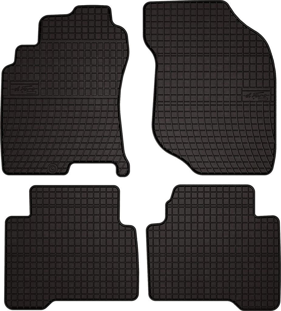 Gummifußmatten passend für Nissan X-Trail I T30 (SUV, Bj. 2001-2007) – schwarz, passgenau, mit Befestigungen set 4 Stk. - Gummi-Automatten