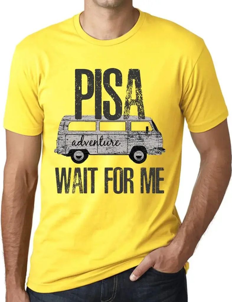 Herren Grafik T-Shirt Abenteuer warten auf mich in Pisa – Adventure Wait For Me In Pisa – Öko-Verantwortlich Vintage Jahrgang Kurzarm Lustige ...