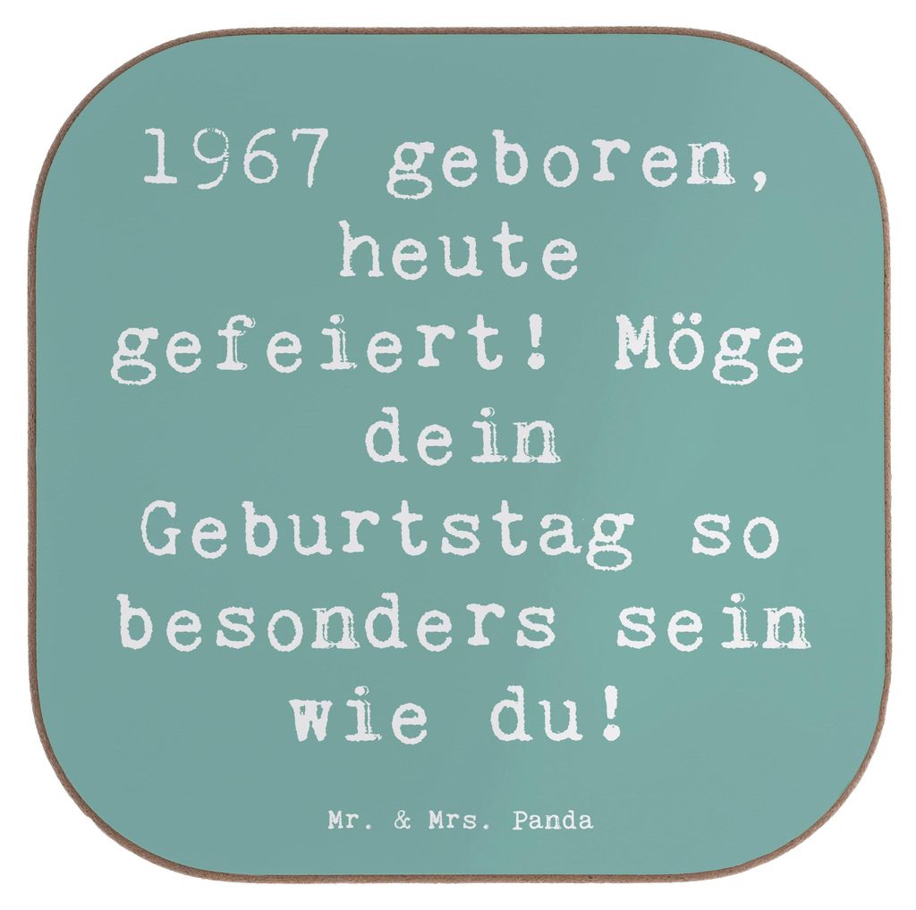 Mr. & Mrs. Panda Untersetzer für Gläser Spruch 1967 Geburtstag - Meeresbrise - Geschenk, Alter, Tischschoner, Coaster, Tischuntersetzer, Geboren,...