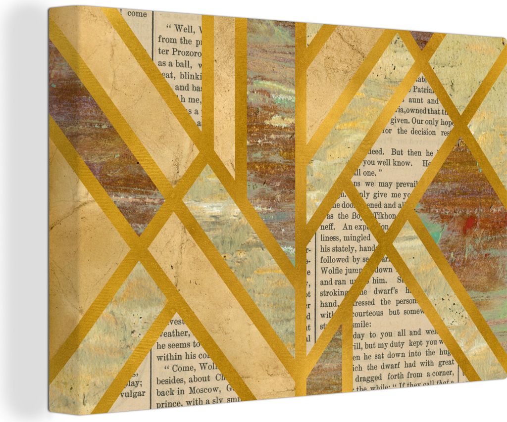 OneMillionCanvasses - Leinwandbilder - 140x90 cm, Vintage - Marmor - Design, Wandbilder Kunstdruck Wanddekoration - Foto auf Leinwand - Gemälde ...