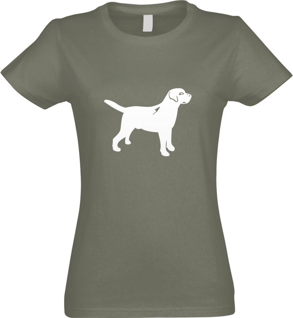 Kiwistar - T-Shirt tailliert - Damen - Olive - Hund Dog - mit Motiv Bedruckt - Funshirt Design - Sport - Freizeit - Damen - S