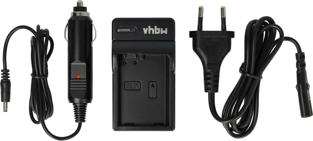vhbw Ladegerät kompatibel mit Nikon D5500, D5600 Kamera Camcorder - Ladeschale, Kfz-Adapter Ladeanzeige