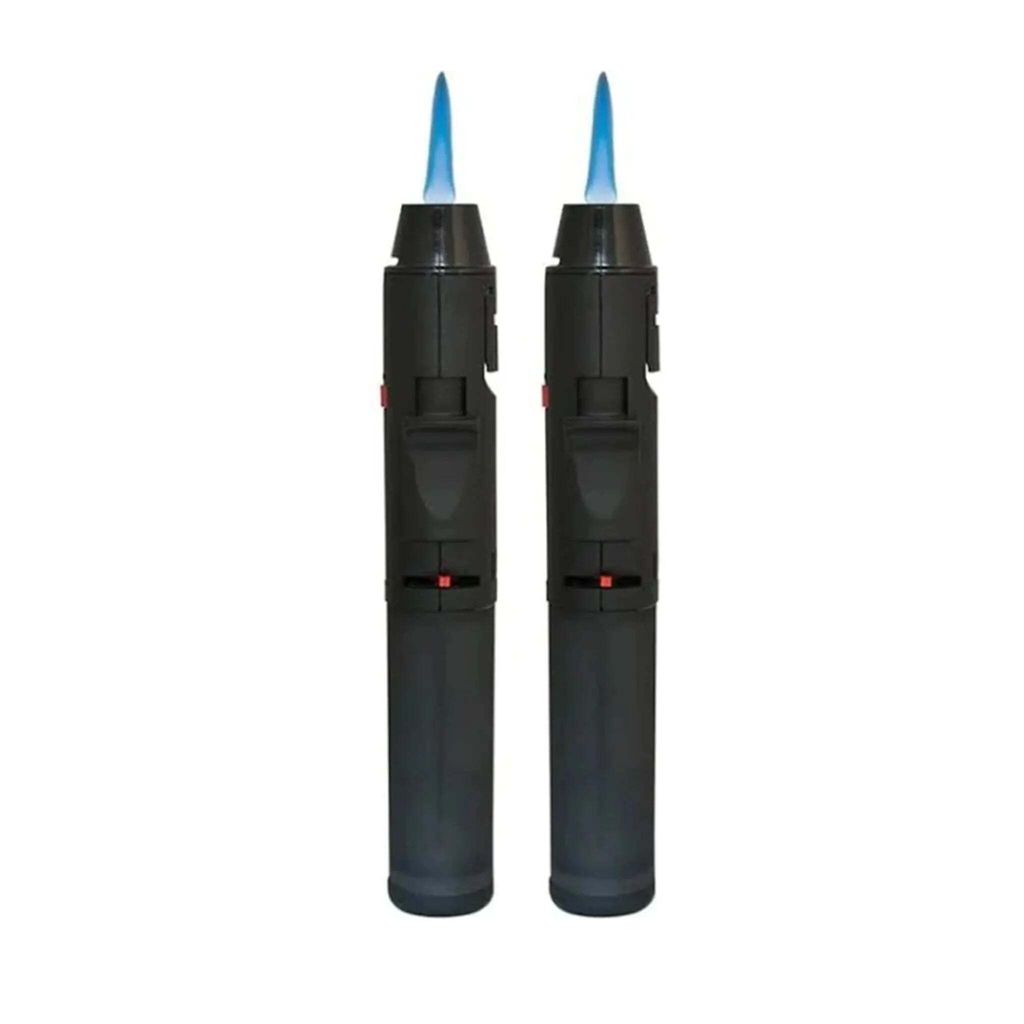 2x Tobaliq Black Turbo Feuerzeuge Sturmfeuerzeug Brenner Feuerzeug Jet Flamme Gas