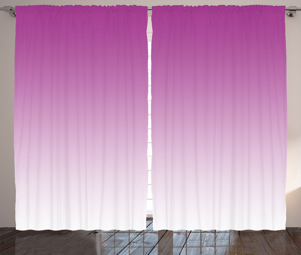 ABAKUHAUS Ombre Rustikaler Vorhang, Romantische Moderne Blumen, Wohnzimmer Universalband Gardinen mit Schlaufen und Haken, 280 x 225 cm, Violett Lila