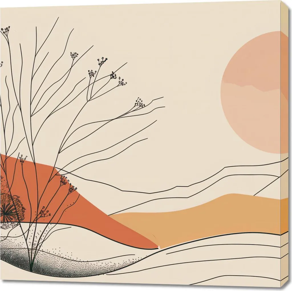Décoration Murale Tableau Dune Désertique 100x100 cm Design Moderne