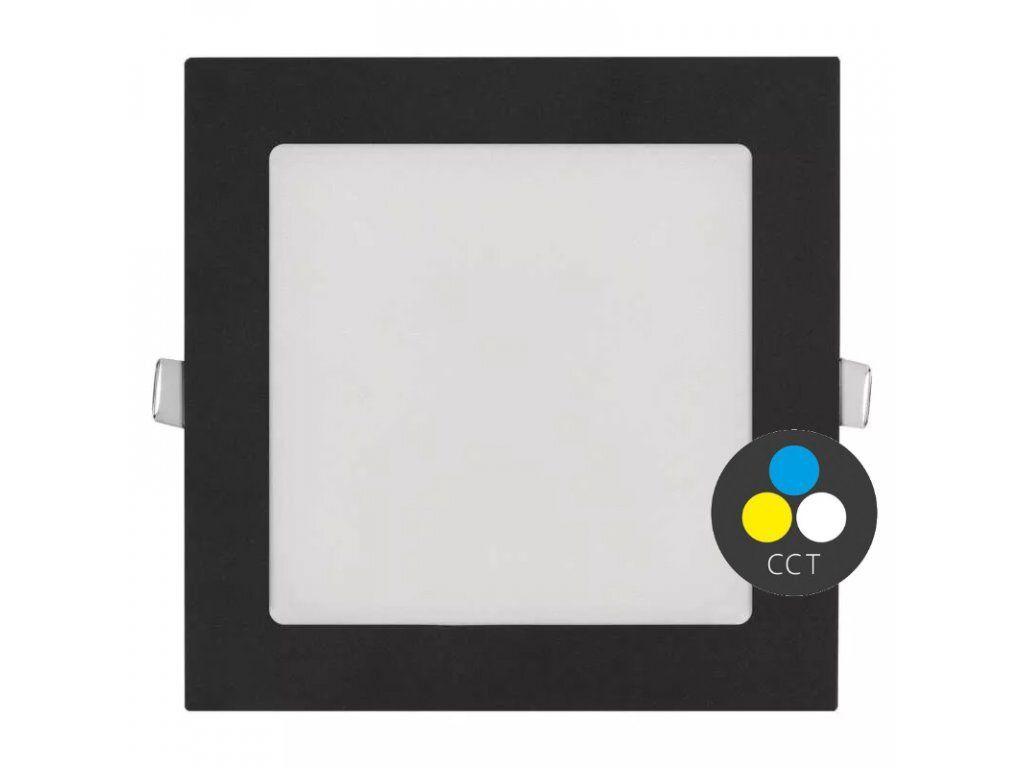 T-LED Černý vestavný LED panel hranatý 174 x 174mm 12W 24V Obrázek produktu 