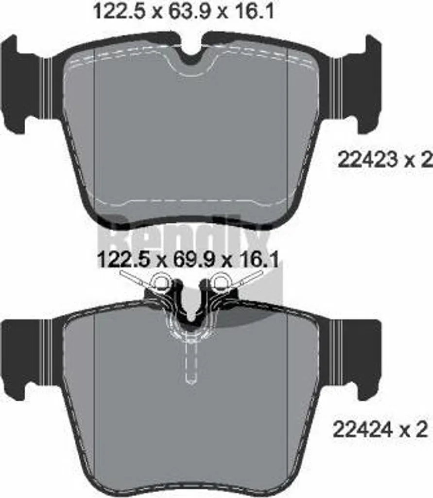 Plaquettes de frein haute performance BENDIX BPD1507 pour frein OE